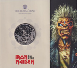 Монета. Великобритания. 5 фунтов 2025 год. Iron Maiden. В буклете.
