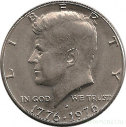 Монета. США. 50 центов 1976 год. Монетный двор D. 200 лет независимости.