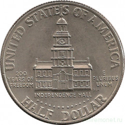 Монета. США. 50 центов 1976 год. 200 лет независимости. Монетный двор D.