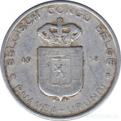 Монета. Бельгийское Конго (Руанда-Урунди). 5 франков 1958 год.