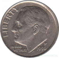 Монета. США. 10 центов 1996 год. Монетный двор P.