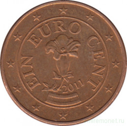 Монета. Австрия. 1 цент 2011 год.