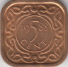 Монета. Суринам. 5 центов 1988 год. ав.