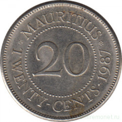 Монета. Маврикий. 20 центов 1987 год.
