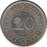 Монета. Маврикий. 20 центов 1987 год. ав.