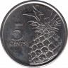 Монета. Багамские острова. 5 центов 2015 год. ав.