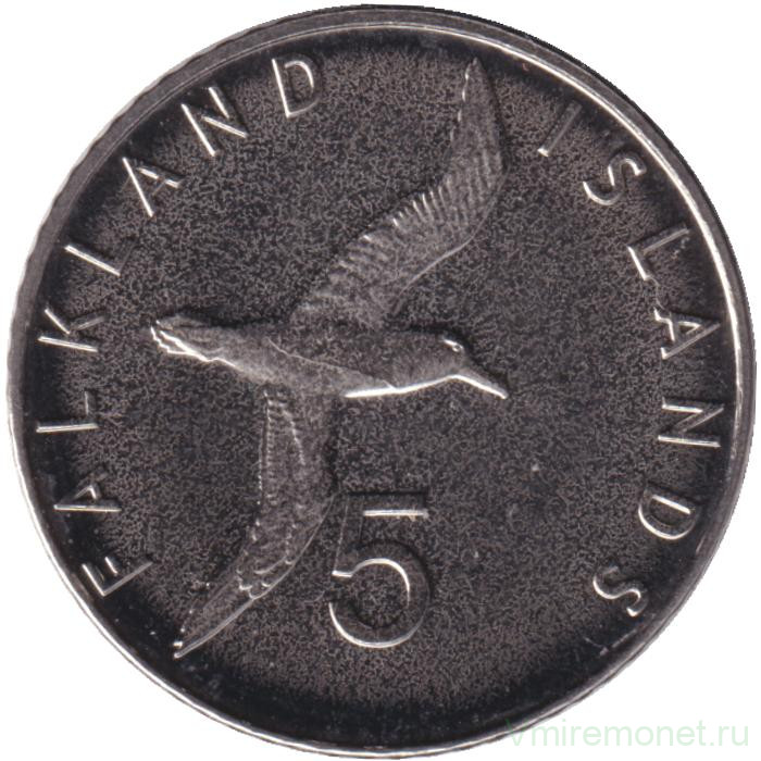 Монета. Фолклендские острова. 5 пенсов 2019 год.