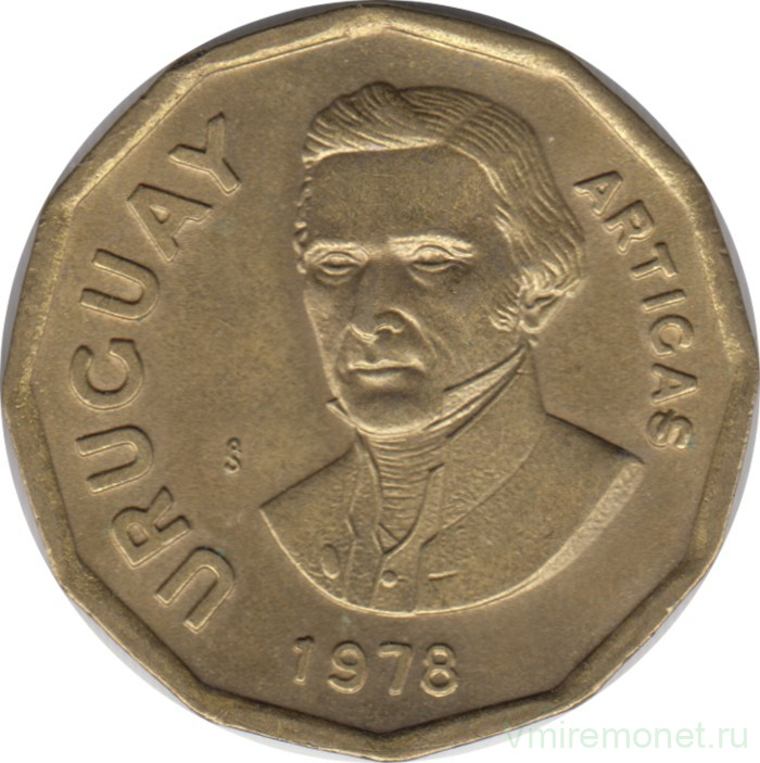 Монета. Уругвай. 1 песо 1978 год.