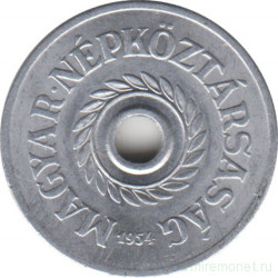 Монета. Венгрия. 2 филлера 1954 год.