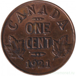 Монета. Канада. 1 цент 1921 год.