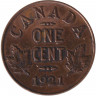 Монета. Канада. 1 цент 1921 год.