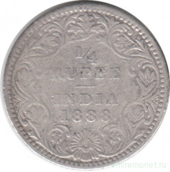Монета. Индия Британская. 1/4 рупии 1888 год.