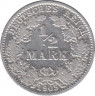 Монета. Германия. Германская империя. 1/2 марки 1905 год. Монетный двор - Берлин (А). ав.
