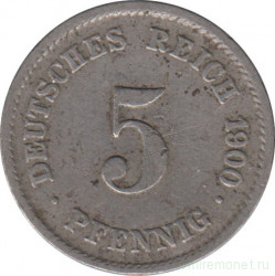 Монета. Германия (Германская империя 1871-1922). 5 пфеннигов 1900 год. (G).