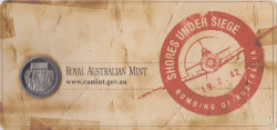 Монета. Австралия. Набор 3 штуки. 20 и 50 центов 2012 год. Бомбардировка Австралии 1942 год. В конверте.