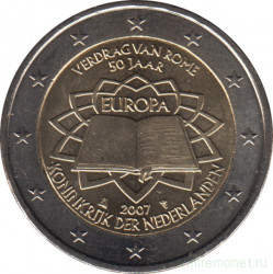 Монета. Нидерланды. 2 евро 2007 год. 50 лет подписания Римского договора.