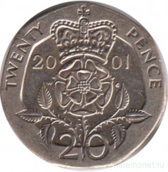 Монета. Великобритания. 20 пенсов 2001 год.