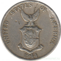 Монета. Филиппины. 5 сентаво 1944 год. Без отметки монетного двора.