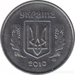 Монета. Украина. 1 копейка 2010 год.
