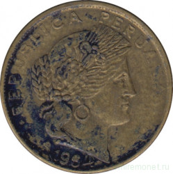 Монета. Перу. 10 сентаво 1964 год.