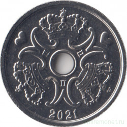 Монета. Дания. 2 кроны 2021 год.