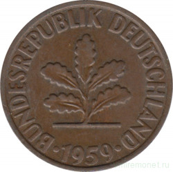 Монета. ФРГ. 2 пфеннига 1959 год. Монетный двор - Мюнхен (D).
