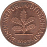 Монета. ФРГ. 2 пфеннига 1983 год. Монетный двор - Карлсруэ (G). ав.