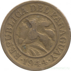 Монета. Парагвай. 25 сентимо 1944 год.