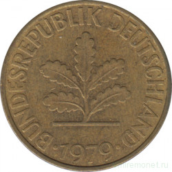 Монета. ФРГ. 10 пфеннигов 1979 год. Монетный двор - Штутгарт (F).