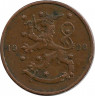 Аверс.Монета. Финляндия. 10 пенни 1928 год.
