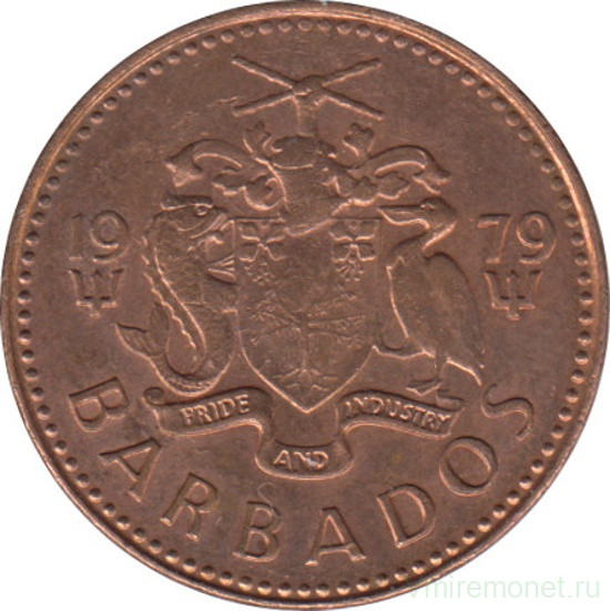 Монета. Барбадос. 1 цент 1979 год.