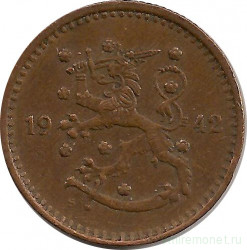 Монета. Финляндия. 1 марка 1942 год. 