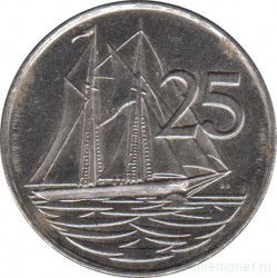 Монета. Каймановы острова. 25 центов 1996 год.
