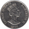 Монета. Каймановы острова. 25 центов 1996 год. ав.