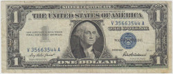 Банкнота. США. 1 доллар 1957 год. Синяя печать. б/б Тип 419.