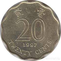 Монета. Гонконг. 20 центов 1997 год.