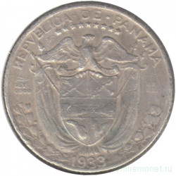 Монета. Панама. 1/4 бальбоа 1933 год.