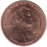 Монета. США. 1 цент 2023 год. Монетный двор D.