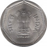 Монета. Индия. 1 рупия 1984 год. Гурт - рубчатый с желобом. рев.