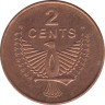Монета. Соломоновы острова. 2 цента 1996 год. ав.