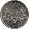 Реверс.Монета. Латвия. 1 лат 2006 год. Шишка.