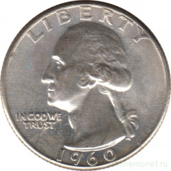 Монета. США. 25 центов 1960 год.