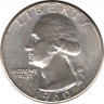 Монета. США. 25 центов 1960 год. ав.