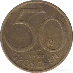 Монета. Австрия. 50 грошей 1980 год.