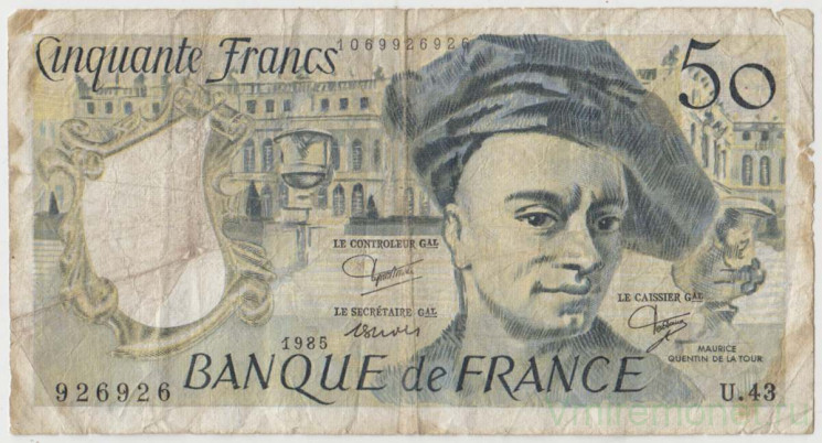 Банкнота. Франция. 50 франков 1985 год.