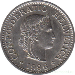 Монета. Швейцария. 10 раппенов 1996 год.