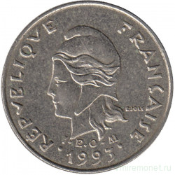 Монета. Французская Полинезия. 10 франков 1993 год.