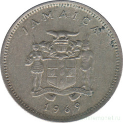 Монета. Ямайка. 5 центов 1969 год.