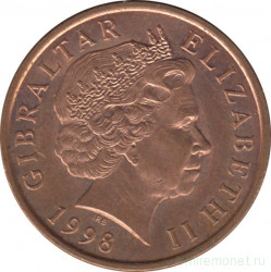 Монета. Гибралтар. 2 пенса 1998 год. (AA).