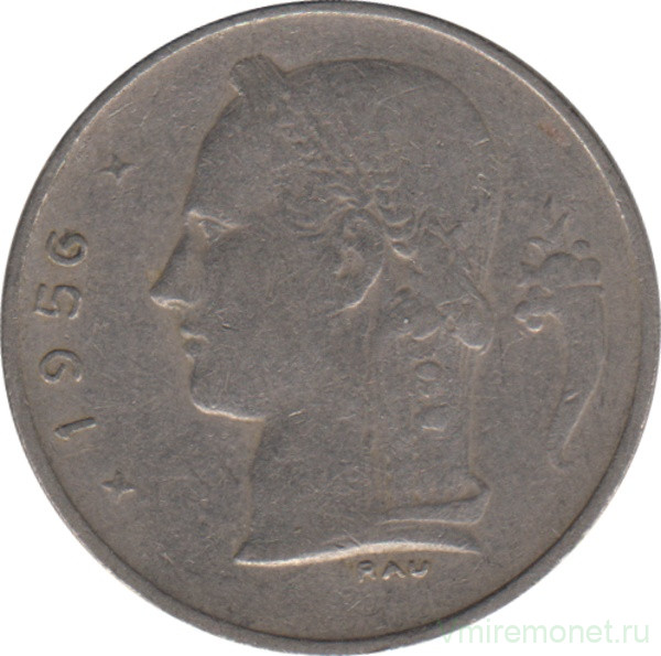 Монета. Бельгия. 1 франк 1956 год. BELGIQUE.